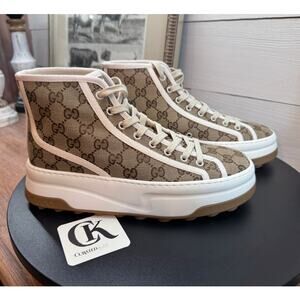 Gucci 1977 GG Supreme High Top Sneakers Size 40.5 – NIB